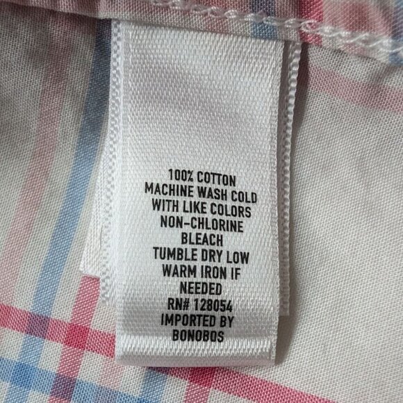 Bonobos Plaid Button-Down Shirt Mens Medium 100% Cotton Preppy Slim Business - Picture 6 of 9